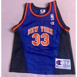Vintage Rare NBA New York Knicks #33 Ewing Authentic Champion Jersey Size 7